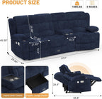 Dresegmt Loveseat Recliner Sofa 3 Seat Flip Backrest with Storage USB Cup Holders