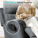 ANJ Swivel Rocker Recliner Chair Manual Fabric Small Space