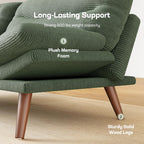 Marsail Futon Sofa Bed Convertible Corduroy Loveseat with Adjustable Backrest