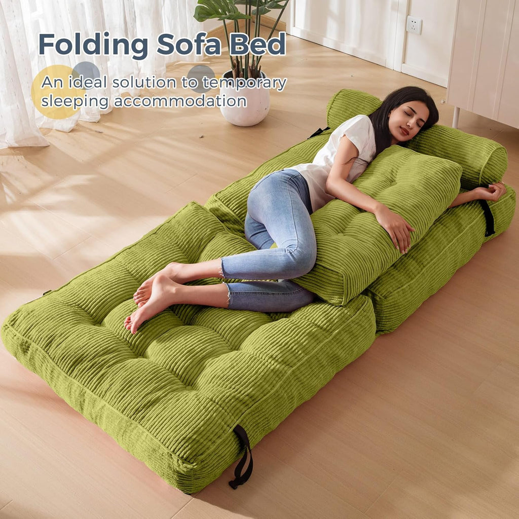 MAXYOYO Folding Sofa Bed Convertible Sleeper Chair with Pillow