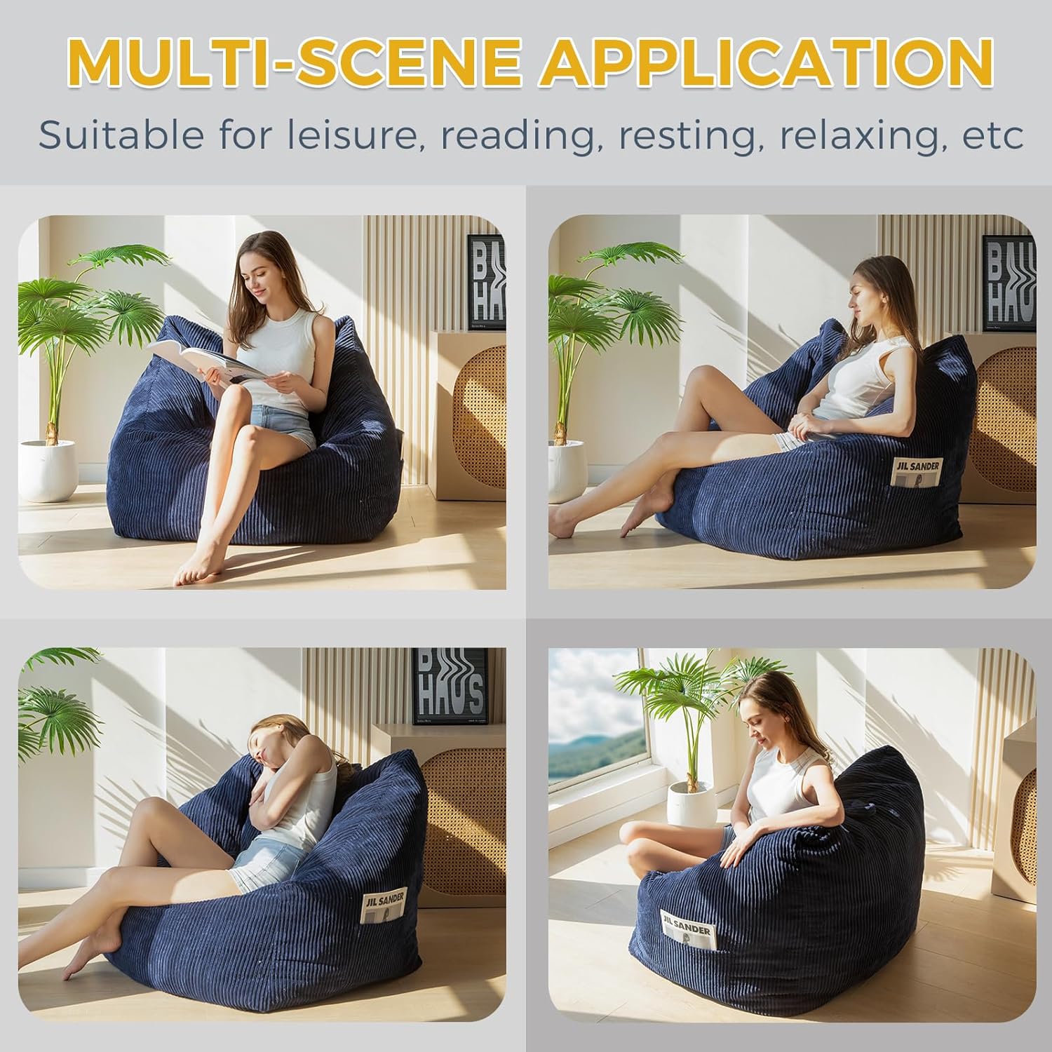 MAXYOYO Bean Bag Chair with Handle and Pocket for Adults Kids Teens