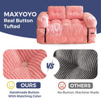 MAXYOYO L Shaped Folding Sofa Bed Convertible Sleeper with Pillow Armrest