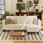 VICTONE Convertible L Shaped Sectional Sofa Couch 3 Seat with Ottoman