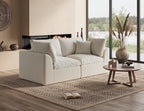 ohllob 110" Cloud Sectional Sofa L Shape Modular Couch with Ottoman 3 Seater