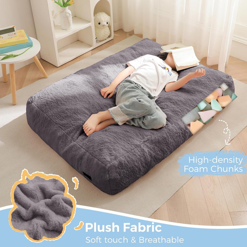 MAXYOYO Convertible Bean Bag Chair Bed for Kids with Foam Filling