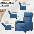 Homall Modern Recliner Chair PU Leather Padded Seat Single Sofa Home Theater