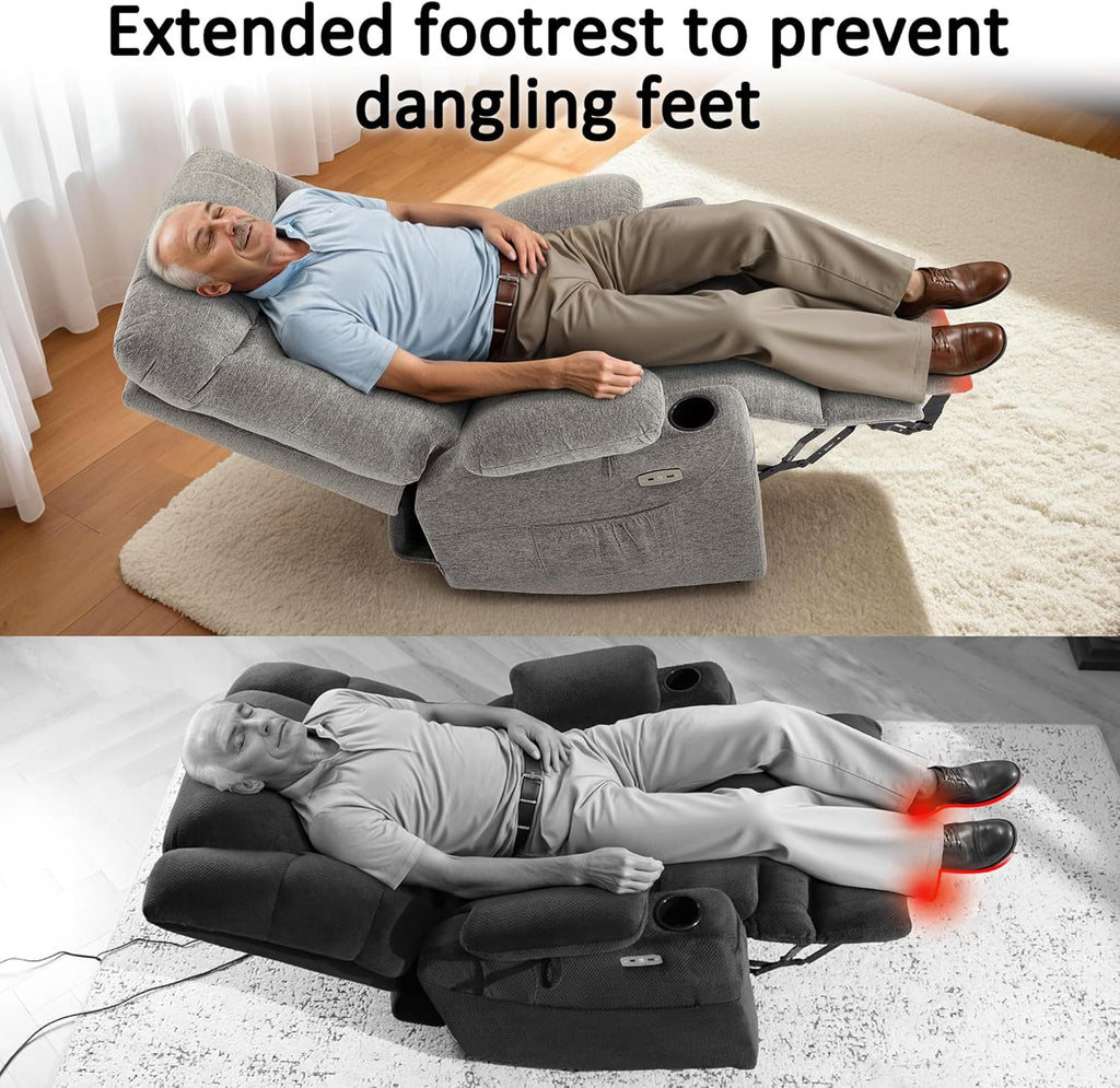MCombo Power Lift Recliner Chair for Elderly with Extended Footrest Fabric