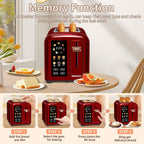SEEDEEM 4 Slice Touch Screen Toaster LCD Display 7 Shade Settings Wide Slots 1800W
