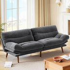 Marsail Futon Sofa Bed Convertible Corduroy Loveseat with Adjustable Backrest
