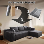 ovios Cloud Sectional Couch with L Shape Chaise Modern Modular Sofa