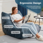 Hobestluk Giant Bean Bag Chair Memory Foam Faux Fur Sofa for Living Room