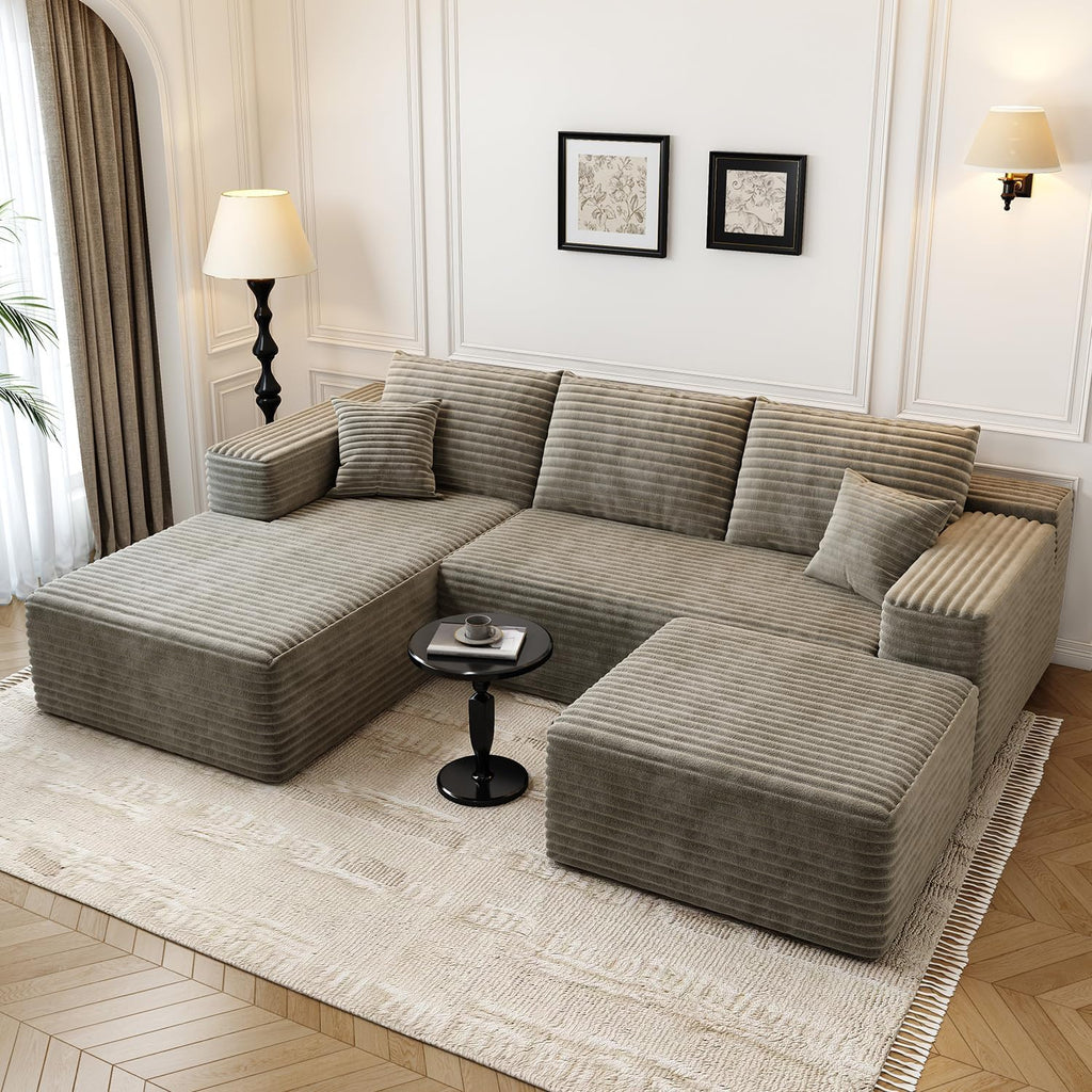 Settab Cloud Modular Sectional Sofa U Shaped Deep Seat Living Room Couch