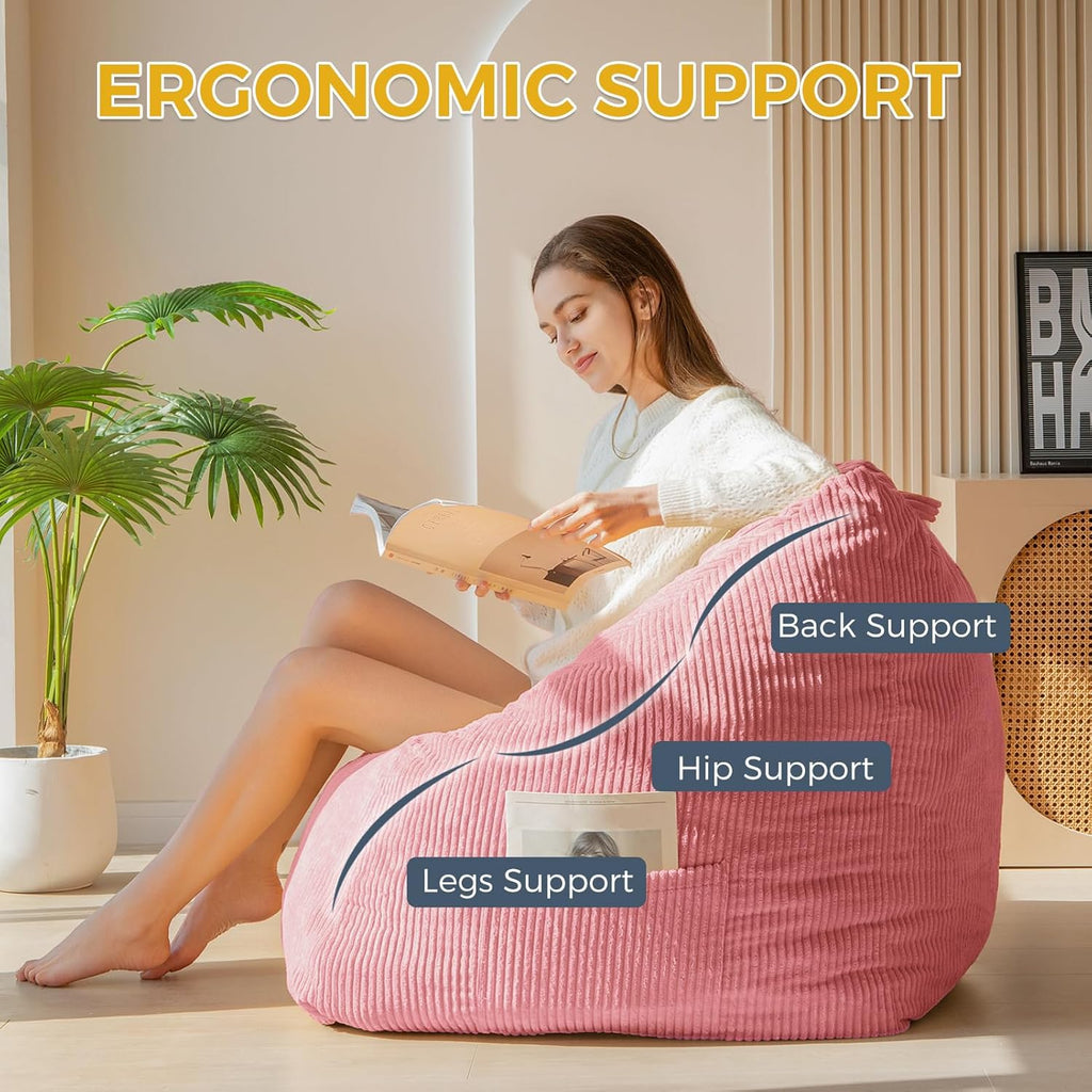 MAXYOYO Bean Bag Chair Floor Sofa with Handle and Pocket for Adults and Kids