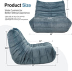 Hobestluk Giant Bean Bag Chair Memory Foam Faux Fur Sofa for Living Room