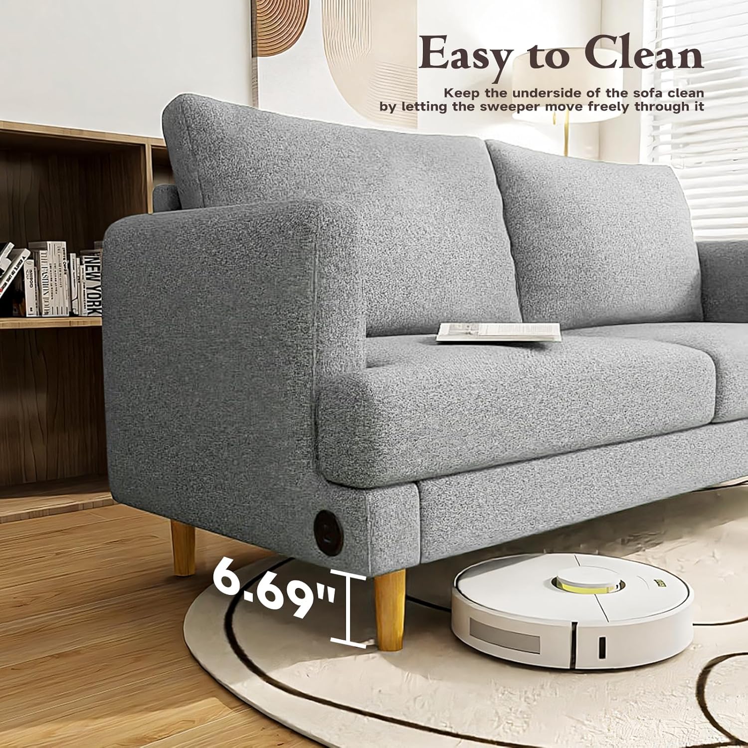 Loveseat Sofa Couch USB Ports 2 Seater Deep Seating Small Couch