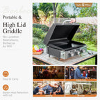 Sophia & William Charcoal and Gas Grill Combo with Side Burner Dual Fuel BBQ Grill