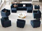 Belffin Velvet Modular Sectional Sofa with Ottoman Sleeper Bed Storage