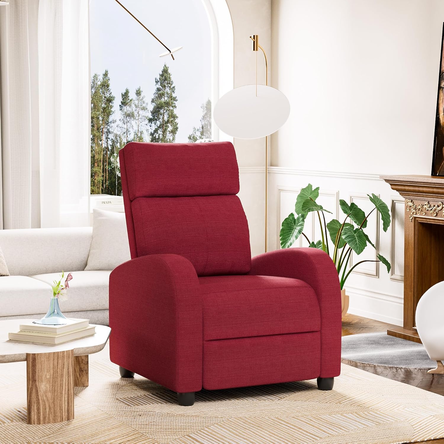 Homall Modern Recliner Chair PU Leather Padded Seat Single Sofa Home Theater