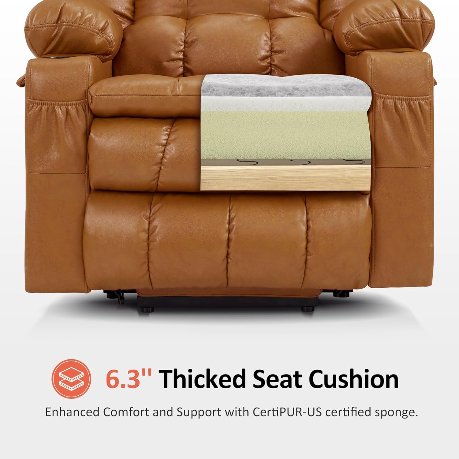 MCombo Dual Motor Power Lift Recliner Chair for Elderly with Heat Massage USB