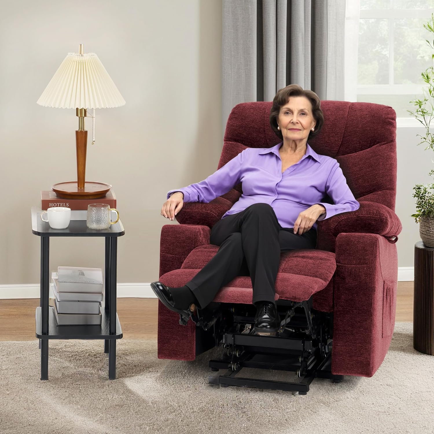 MCombo Power Lift Recliner Chair for Elderly with Extended Footrest Fabric