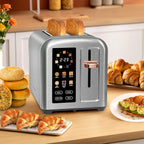 SEEDEEM 4 Slice Touch Screen Toaster LCD Display 7 Shade Settings Wide Slots 1800W