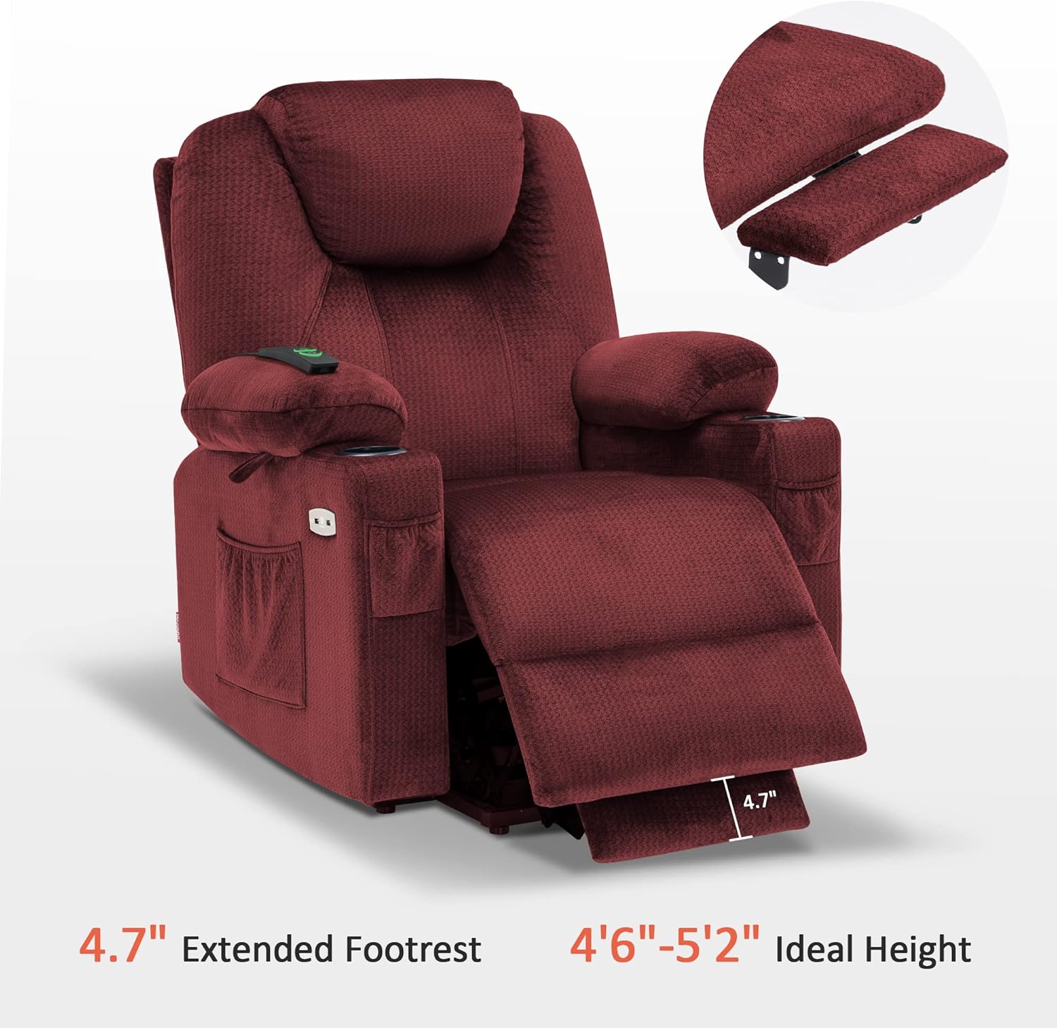 MCombo Power Lift Recliner Chair for Elderly with Heat Massage USB Cup Holders