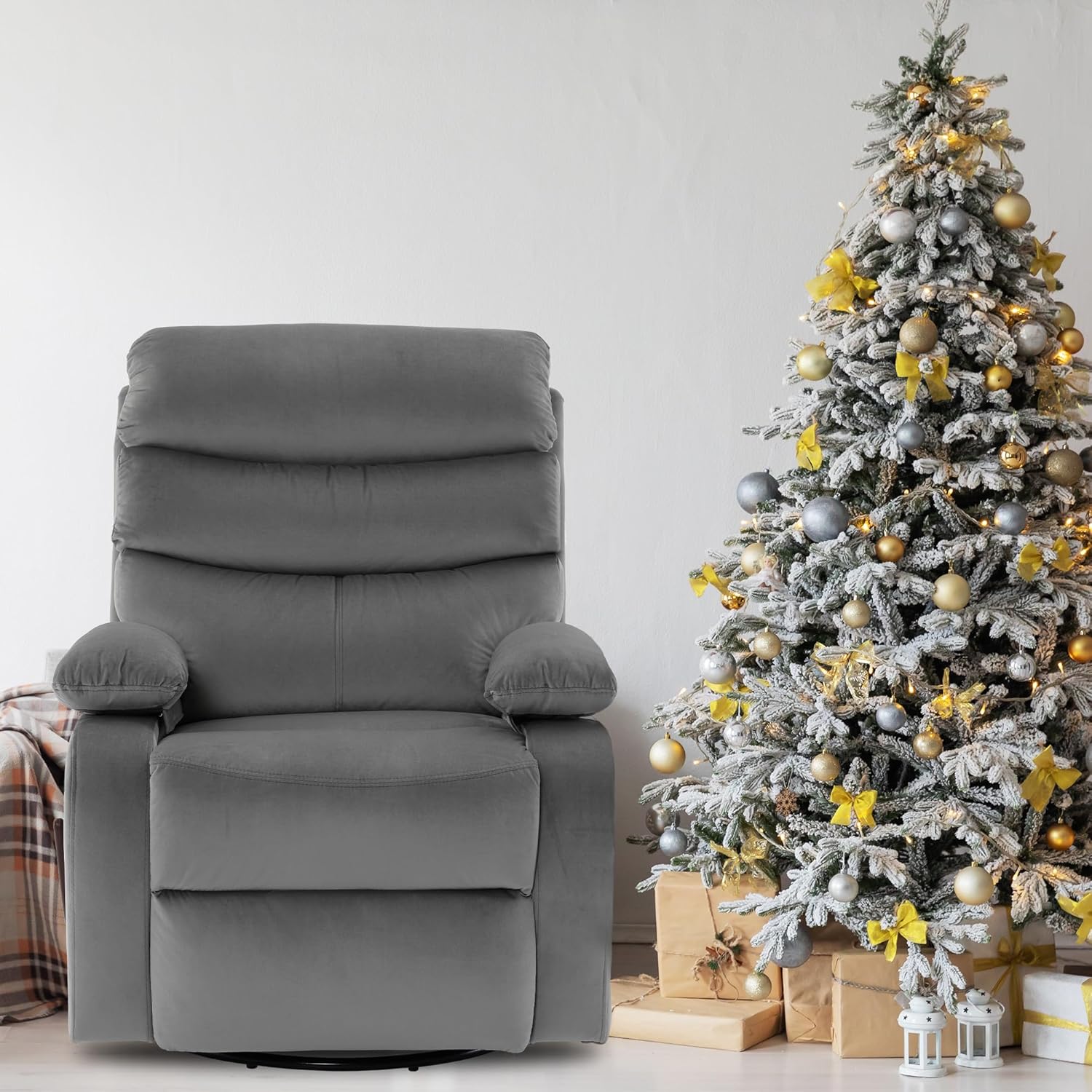 GNMLP2020 Swivel Rocker Recliner Chair Manual Small Space Nursery Living Room
