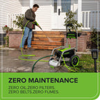 Greenworks 2000 PSI Electric Pressure Washer 13 Amp with Wheels 20 FT Hose 35 FT Cord