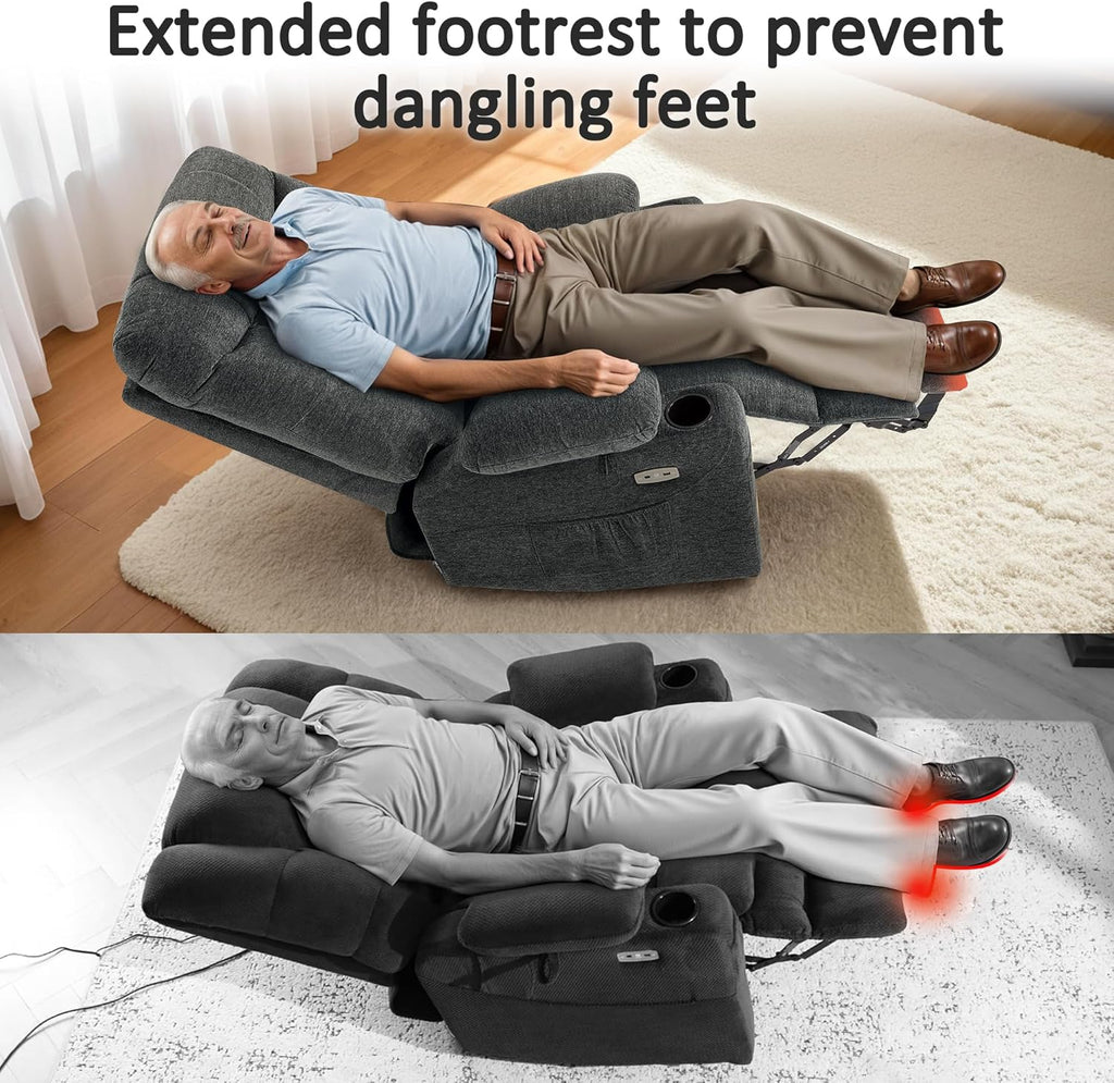 MCombo Power Lift Recliner Chair for Elderly with Extended Footrest Fabric