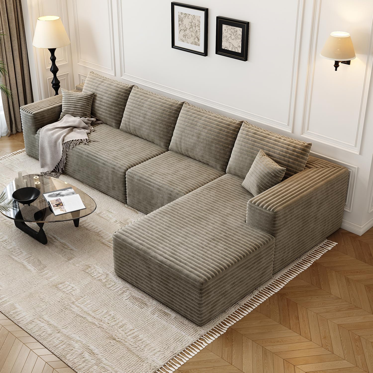 Settab Cloud Modular Sectional Sofa U Shaped Deep Seat Living Room Couch