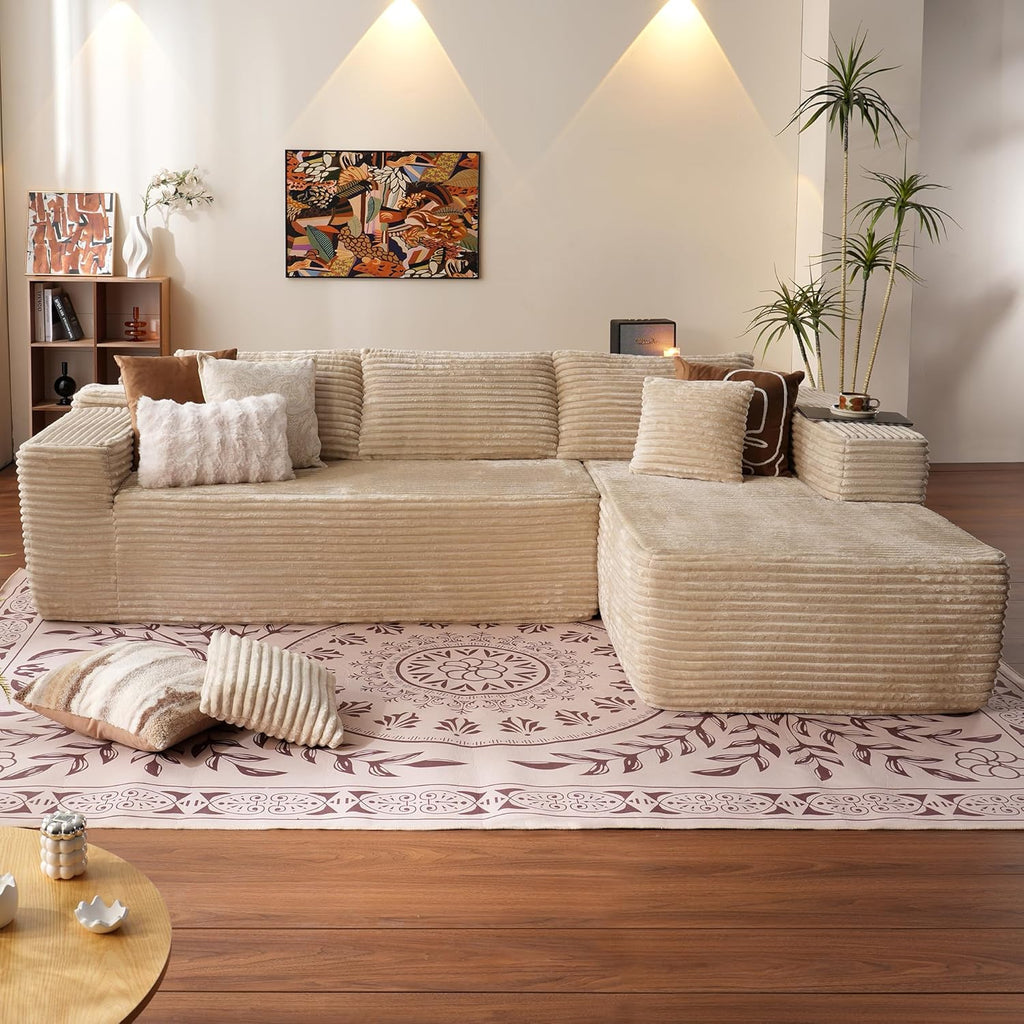 ovios Cloud Sectional Couch with L Shape Chaise Modern Modular Sofa