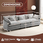 Ihanherry U Shaped Modular Cloud Sofa 5 Seat Chenille Sectional with Ottoman