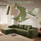 ovios Cloud Sectional Sofa L Shape Chaise Deep Seat Modular Living Room Couch