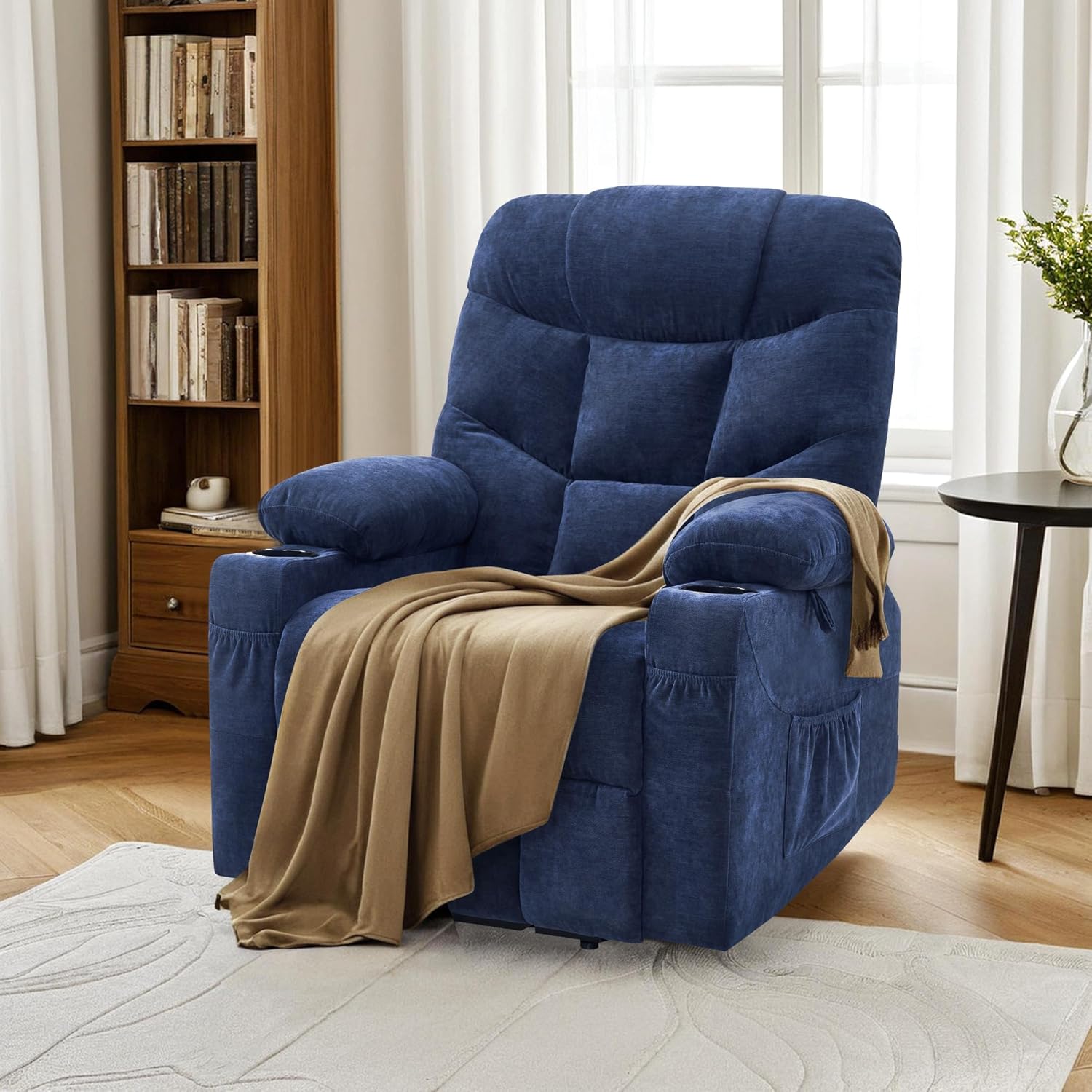 MCombo Power Lift Recliner Chair for Elderly with Extended Footrest Fabric