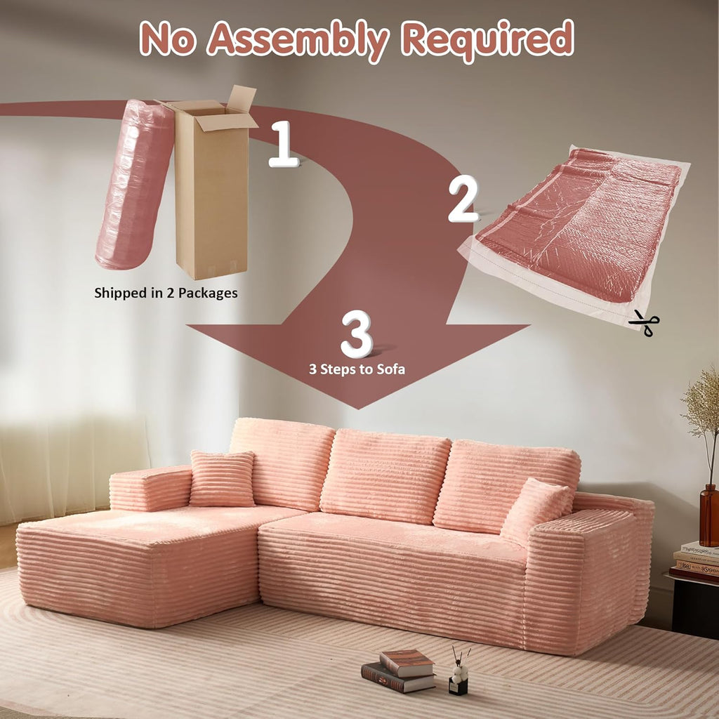ovios Cloud Sectional Couch with L Shape Chaise Modern Modular Sofa