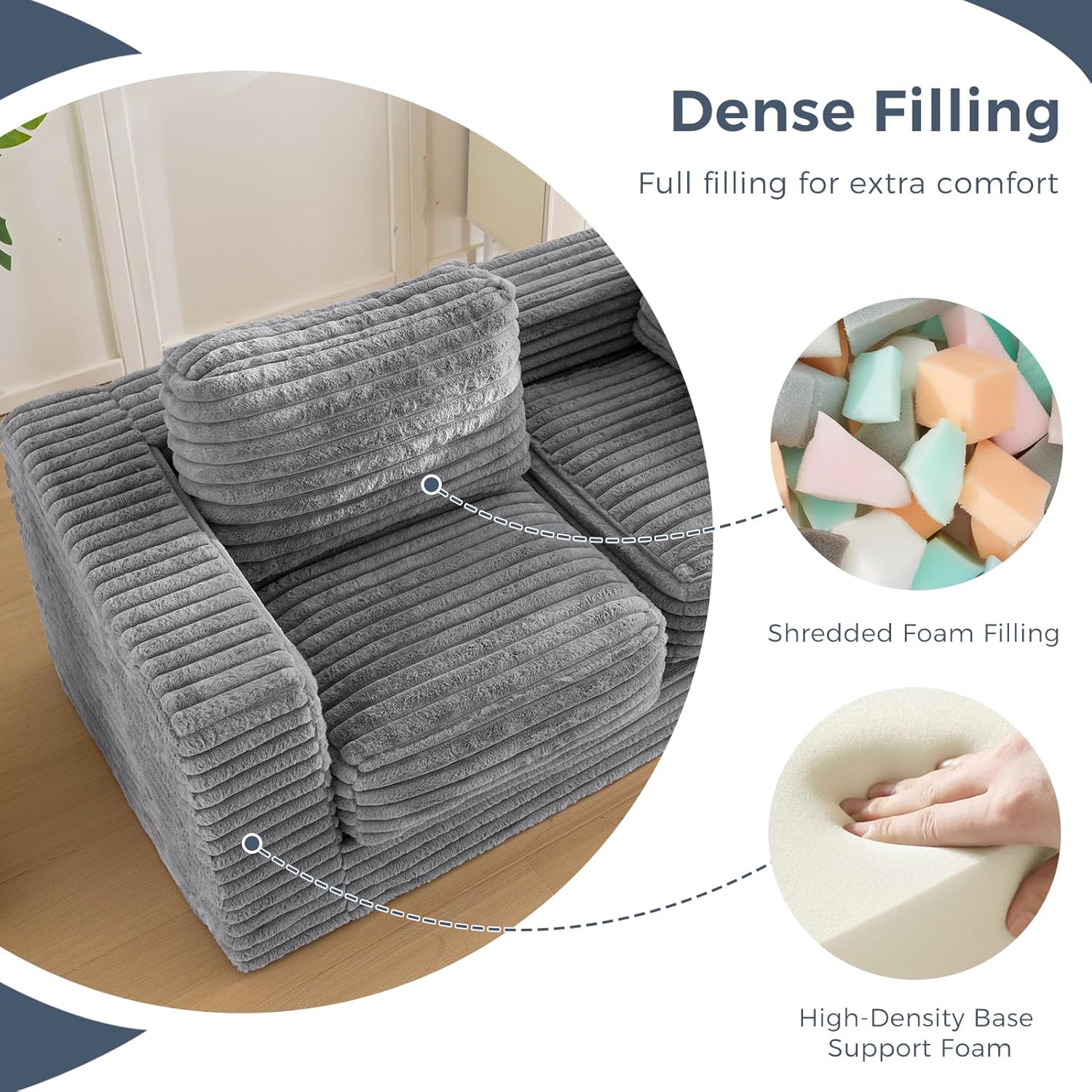 MAXYOYO Two Seat Bean Bag Sofa with Pillows and Armrests for Adults