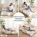 MAXYOYO Adjustable Floor Sofa Bed with Armrest Double Black Foldable Sleeper