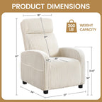 Yaheetech 360 Swivel Glider Chair Nursery Corduroy Rocking Nursing Chair with Pockets