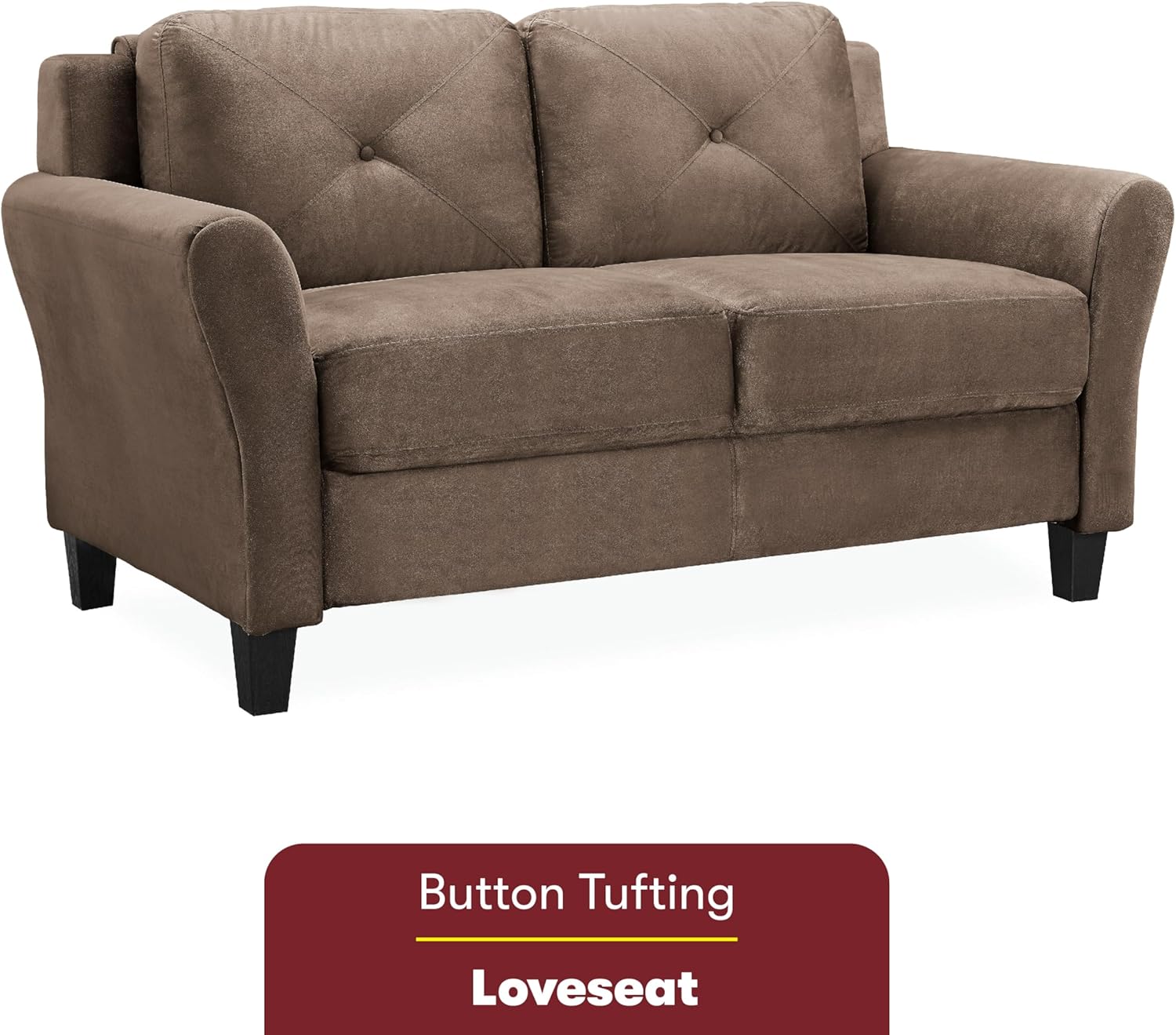 Lifestyle Harrington Sofa Upholstered Microfiber Fabric Curved Arm Couch