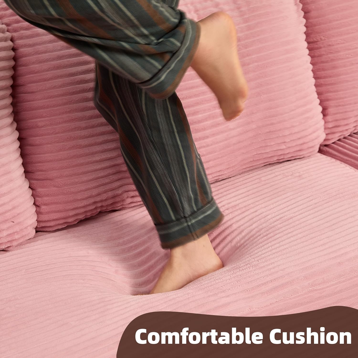 Afuson Boneless Sectional Sofa L Shape Deep Seat Cloud Couch Living Room