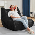 Hobestluk Giant Bean Bag Chair Memory Foam Faux Fur Sofa for Living Room