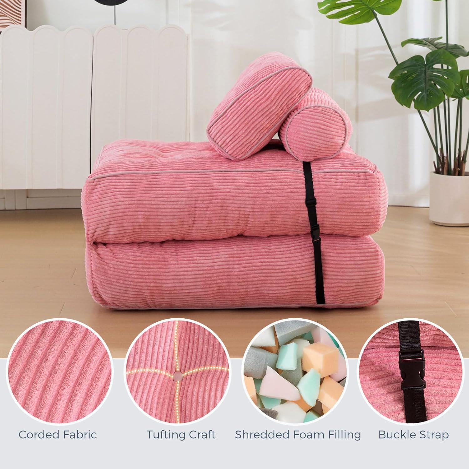 MAXYOYO Folding Sofa Bed Convertible Sleeper Chair with Pillow