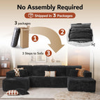 ovios Cloud Sectional Couch with L Shape Chaise Modern Modular Sofa