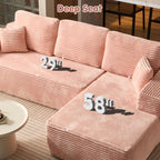ovios Cloud Sectional Couch with L Shape Chaise Modern Modular Sofa