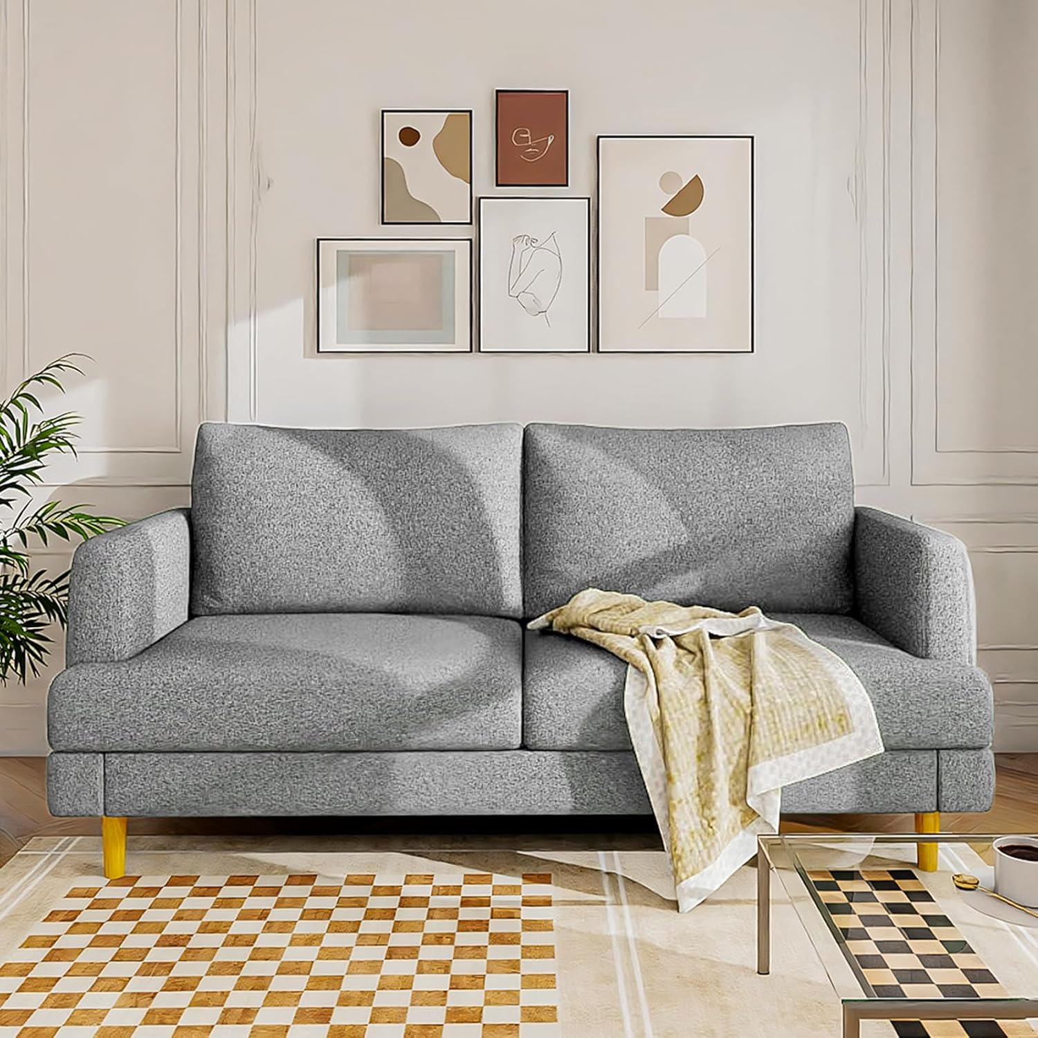 Loveseat Sofa Couch USB Ports 2 Seater Deep Seating Small Couch