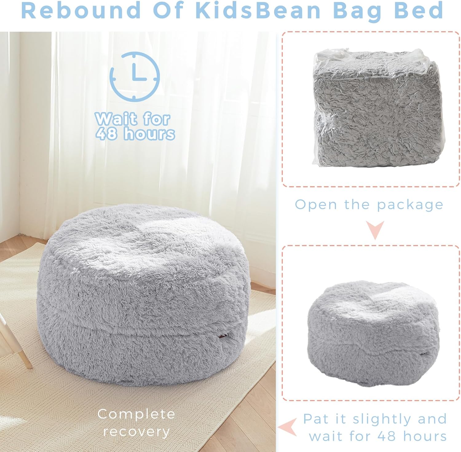 MAXYOYO Convertible Bean Bag Chair Bed for Kids with Foam Filling