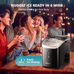 EUHOMY Nugget Ice Maker Countertop Portable 34lbs Daily with Handle