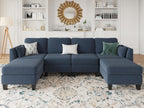Huatean Home Modular Sectional Sofa U Shaped Couch 6 Seat Convertible High Density Foam