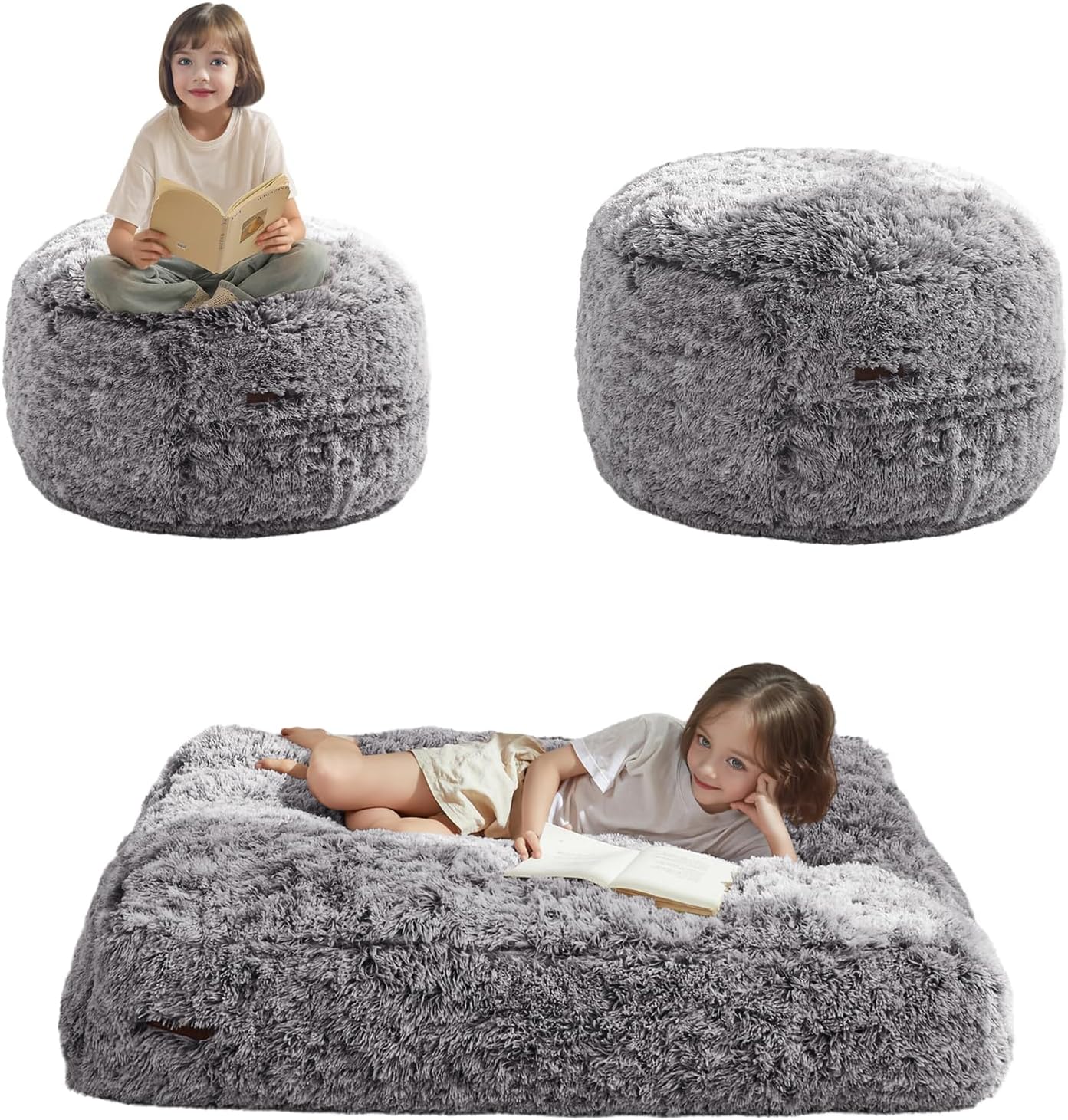 MAXYOYO Convertible Bean Bag Chair Bed for Kids with Foam Filling