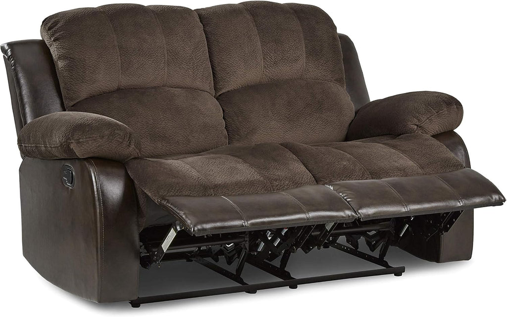 Lexicon Loveseat Recliner Double Sofa Manual Pull Tab Faux Leather Living Room